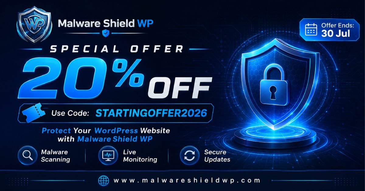 Malware Shield WP 20 Percent Off Special Offer
